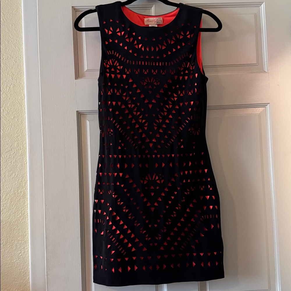 Mara Hoffman Swim Black and Salmon Dress, size Medium